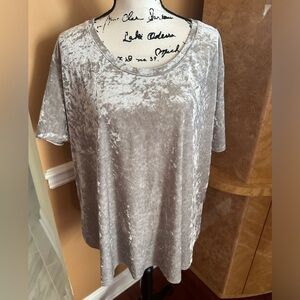 💙EUC-SILVERY SHINY DRESS BLOUSE SIZE 4X